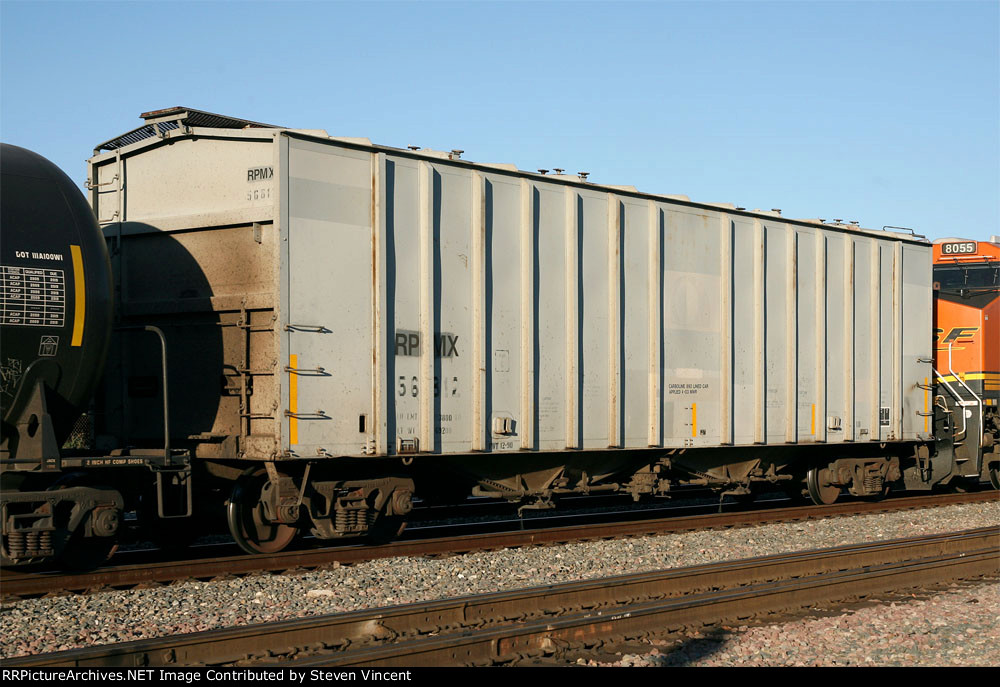 RPMX #56812 here used as rear buffer car on a unit ethanol train/